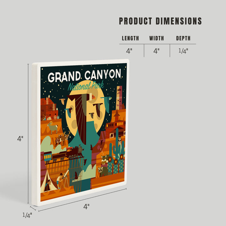 Grand Canyon National Park, Arizona, Geometric National Park Series (night), Coasters
