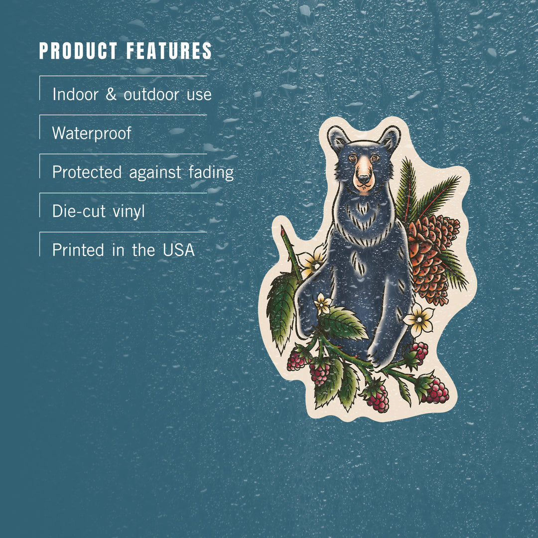 American Traditional, Black Bear, Vinyl Sticker