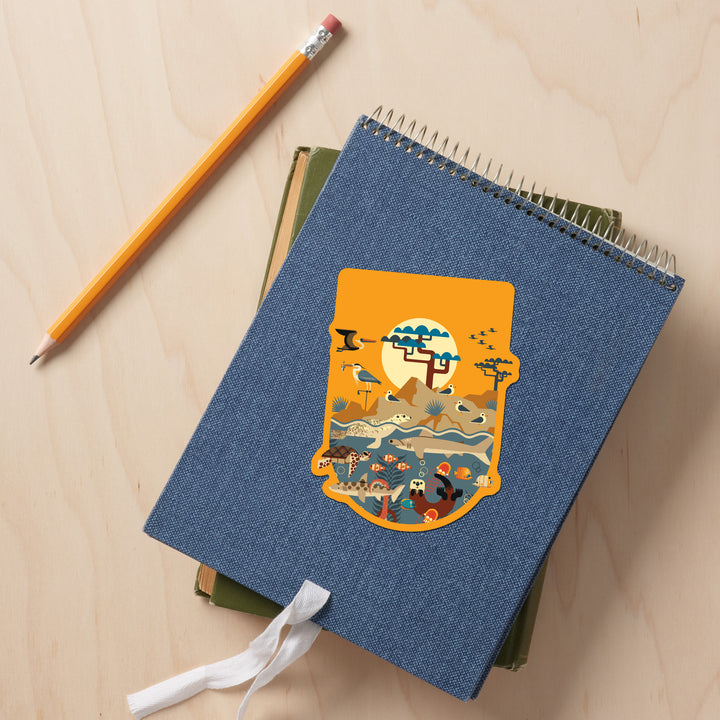 Wildlife – Wilderness and Marine Life Illustration, Vinyl Sticker