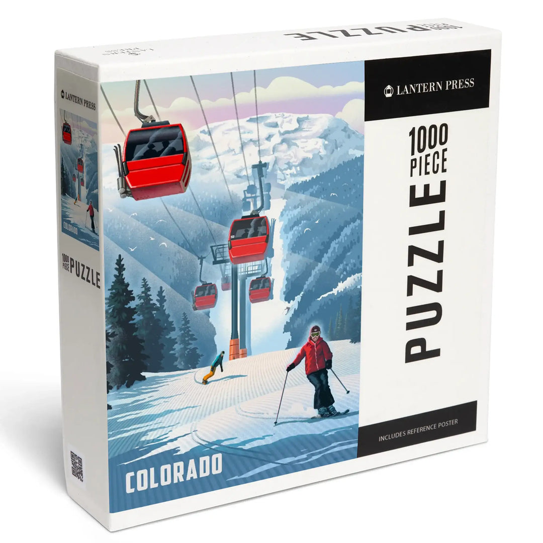 Colorado, Lithograph, Gondolas, Jigsaw Puzzle