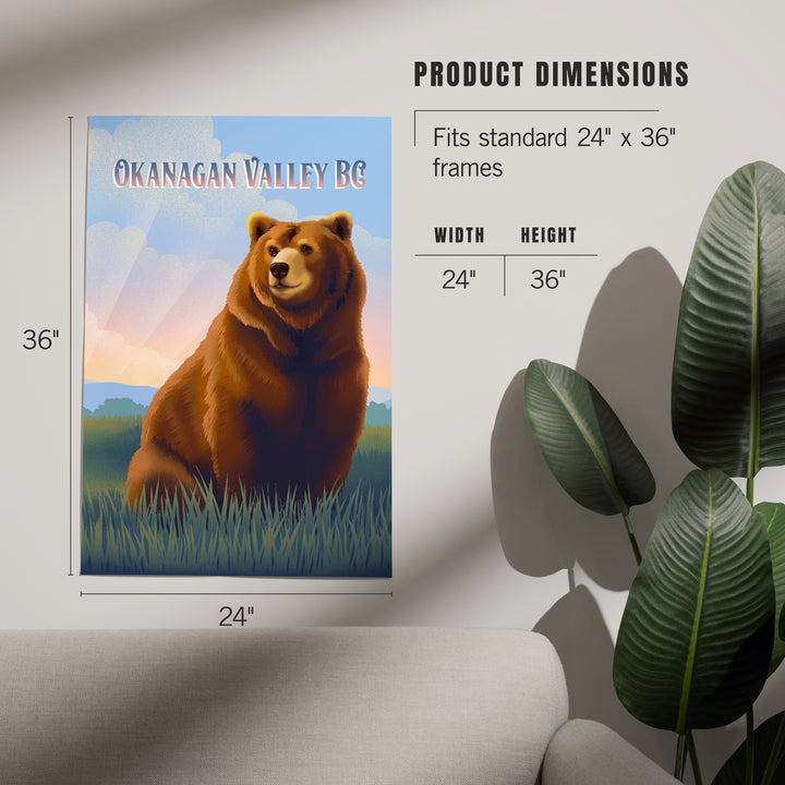 Okanagan Valley, British Columbia, Lithograph Wildlife Series, Grizzly Bear, Art & Giclee Prints