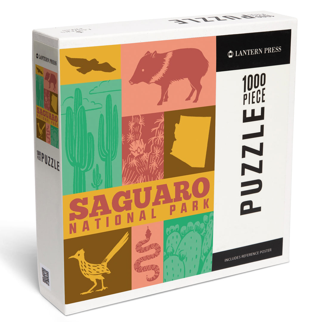 Saguaro National Park, Arizona, Icon Colorblock, Jigsaw Puzzle