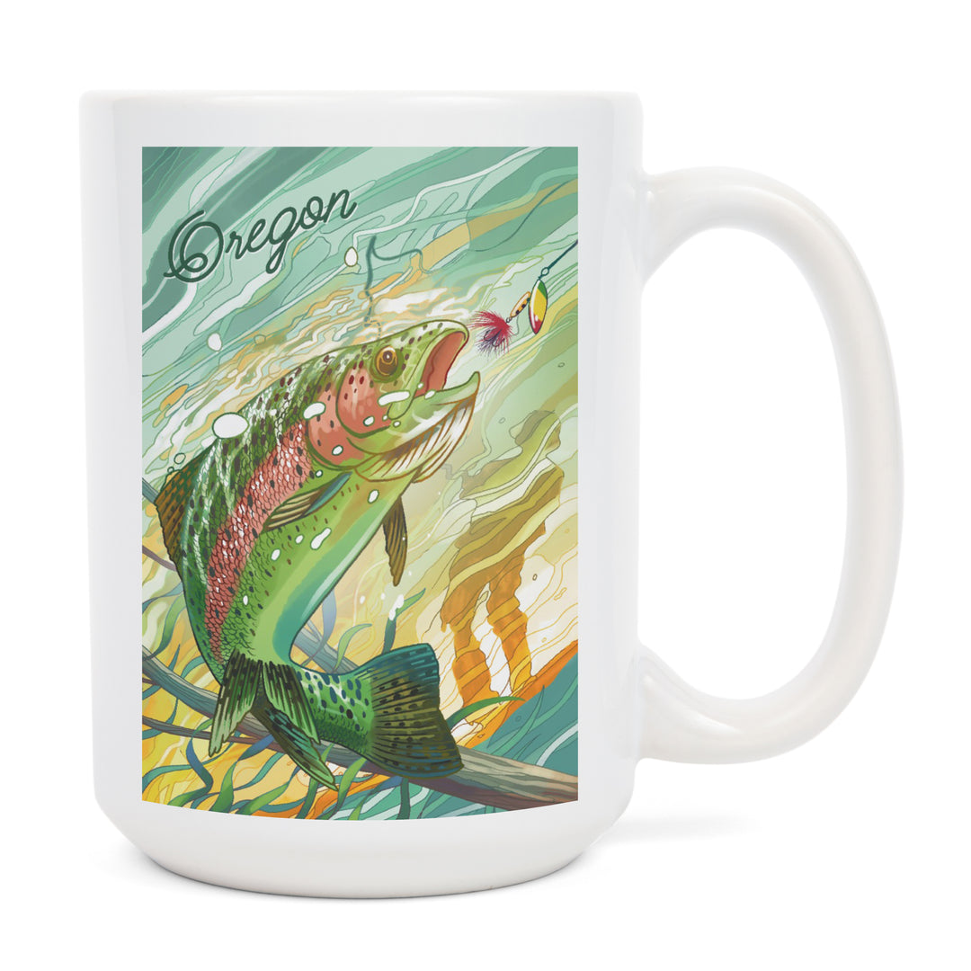 Oregon, Fishing, Underwater Trout, Ceramic Mug