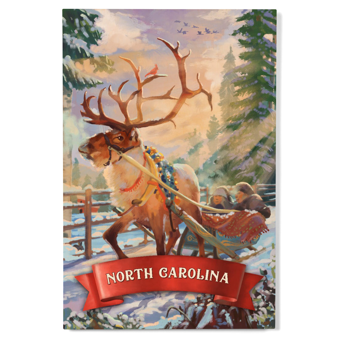 North Carolina, Christmas Sleigh Ride, Wood Signs and Postcards