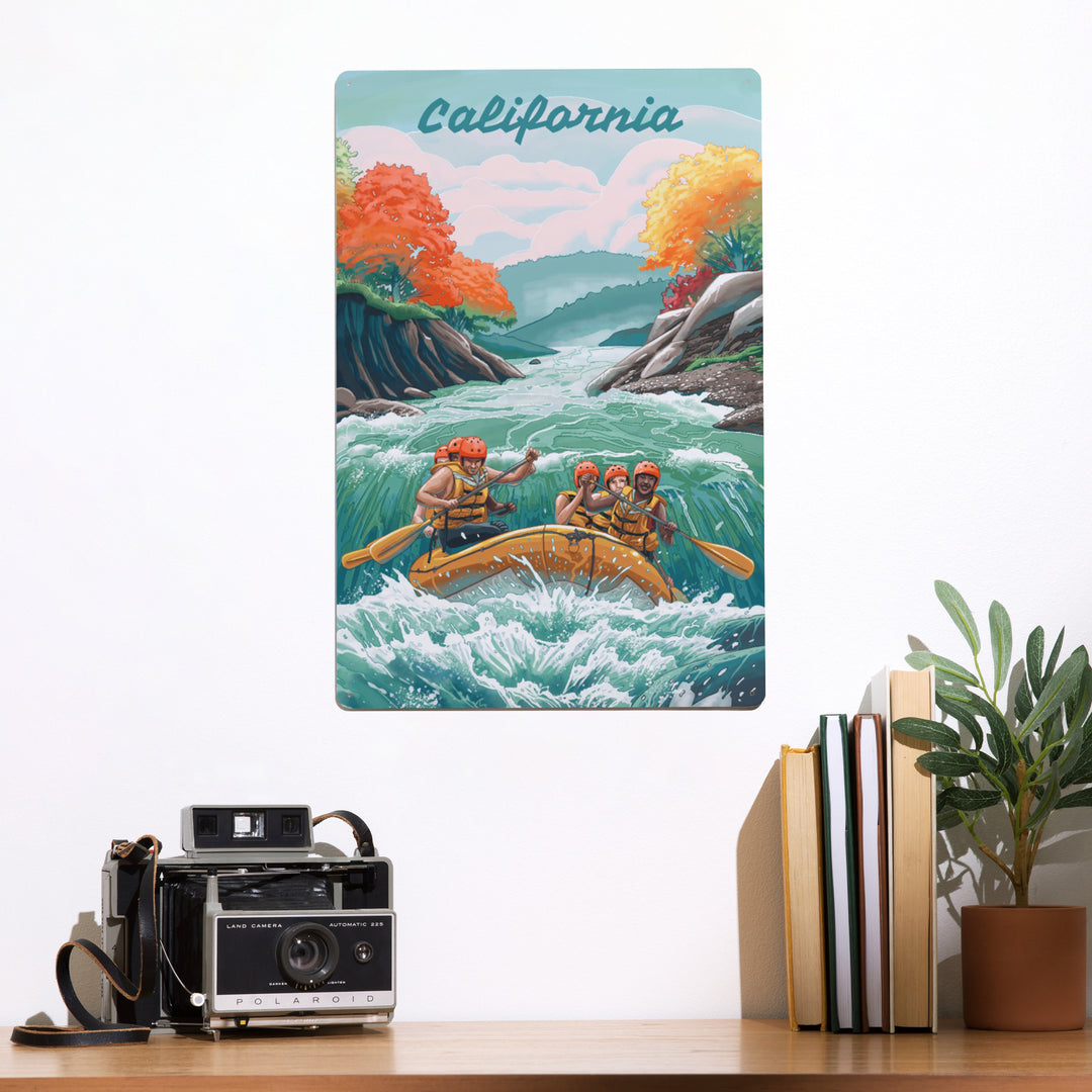 California, Seek Adventure, River Rafting, Metal Signs - Lantern Press