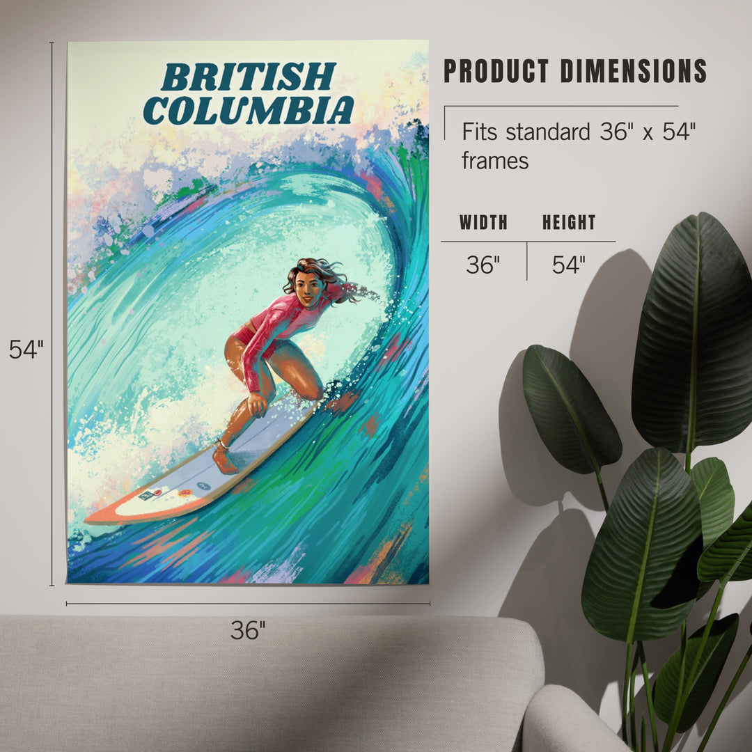 British Columbia, Vitamin Sea, Coastal Series, Surfer Girl, Art & Giclee Prints - Lantern Press