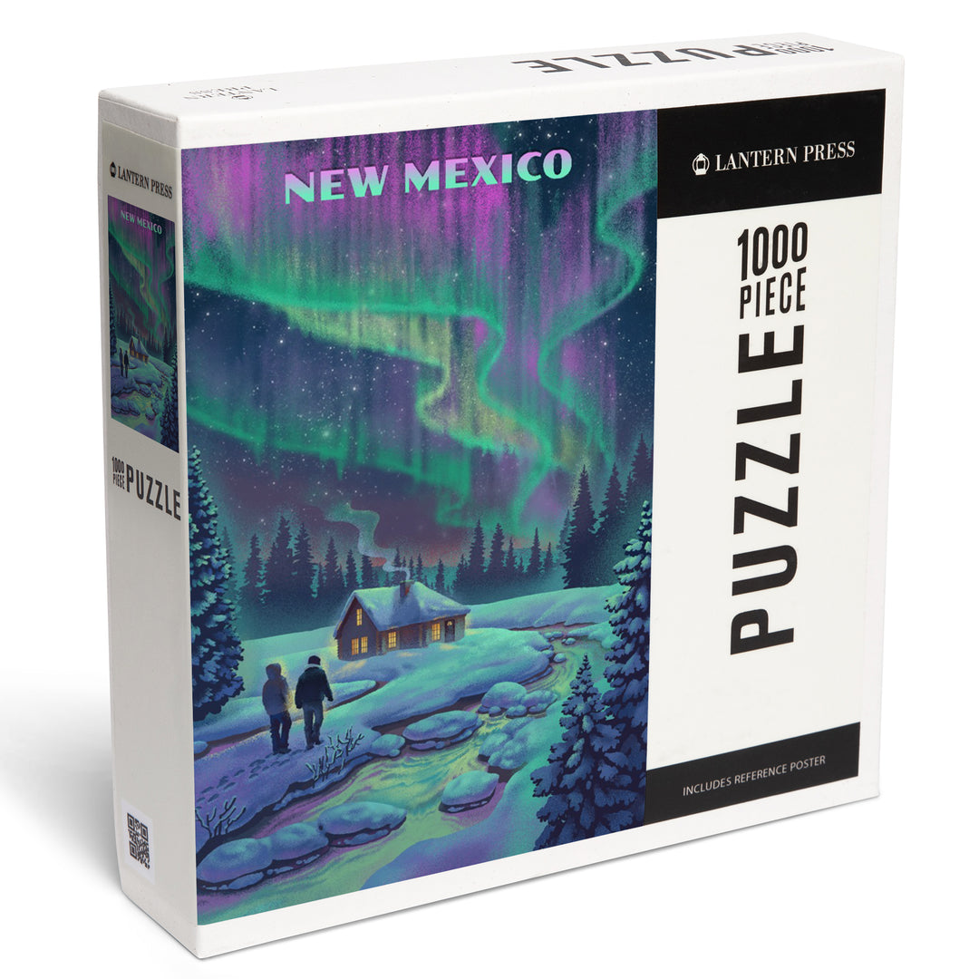 New Mexico, Northern Lights and Cabin, 1000 Piece Jigsaw Puzzle