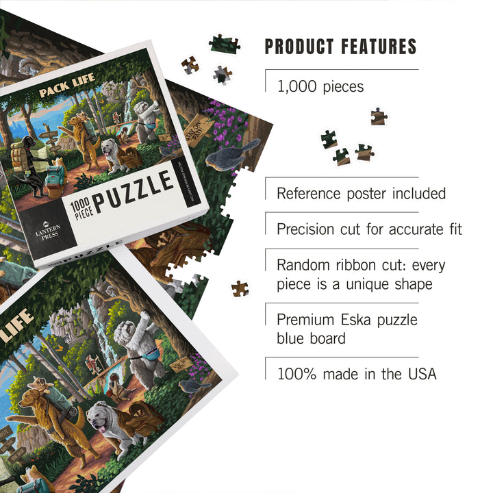Pack Life – Hiking Dogs Camping Adventure, 1000 Piece Jigsaw Puzzle