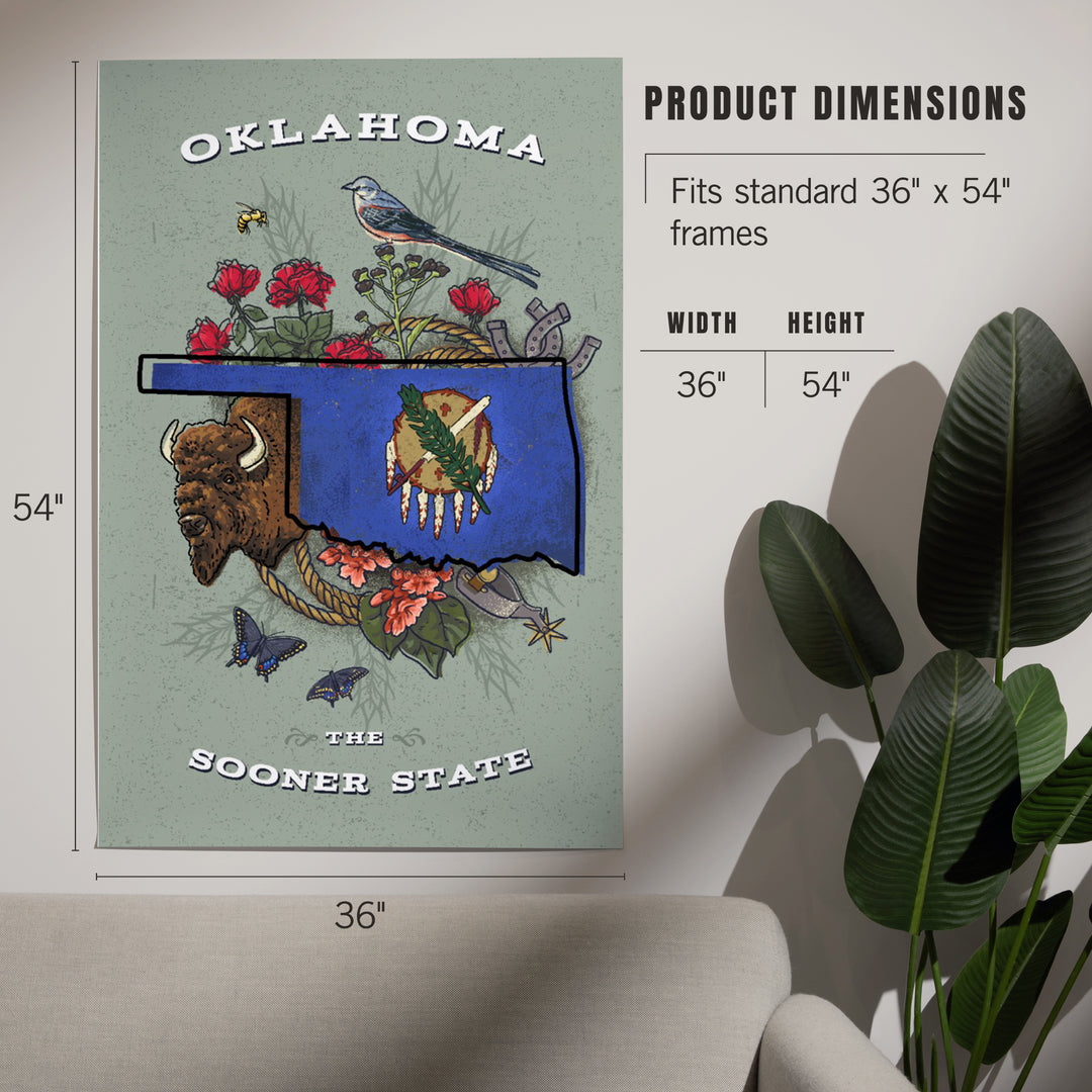 Oklahoma, State Treasure Trove, The Sooner State, Art & Giclee Prints