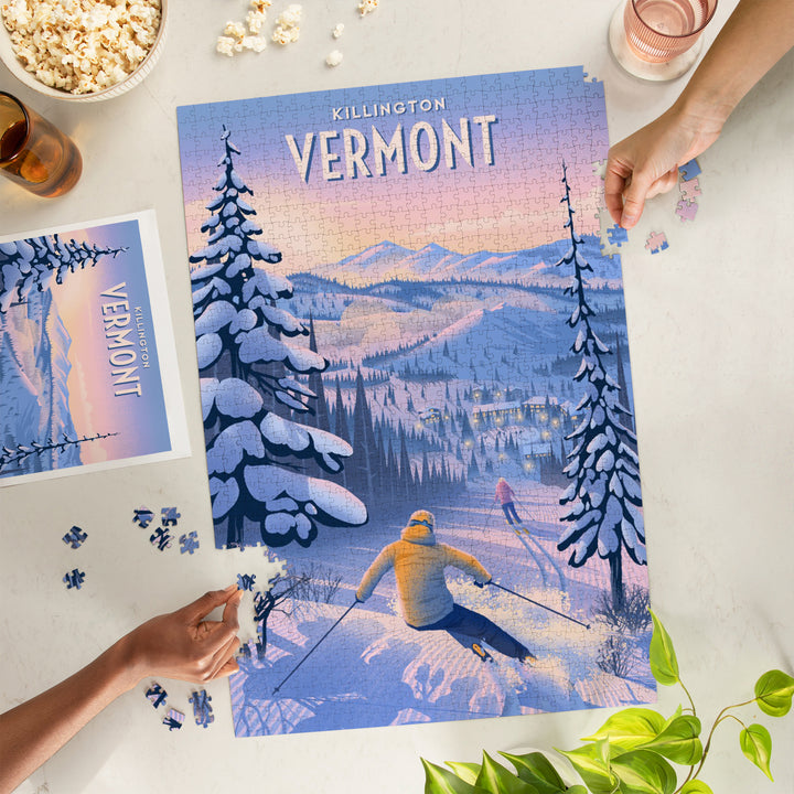 Killington, Vermont, Ski for Miles, Skiing, 1000 Piece Jigsaw Puzzle