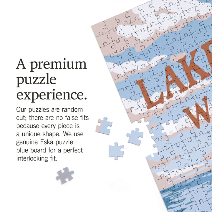 Lake Chelan, Washington, Bigfoot WPA Style, Jigsaw Puzzle