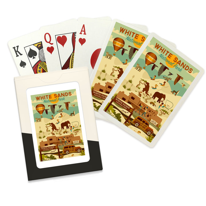 Playing Cards, White Sands National Park, New Mexico, Geometric National Park Series, 52 Card Deck with Jokers in Box, Unique Art