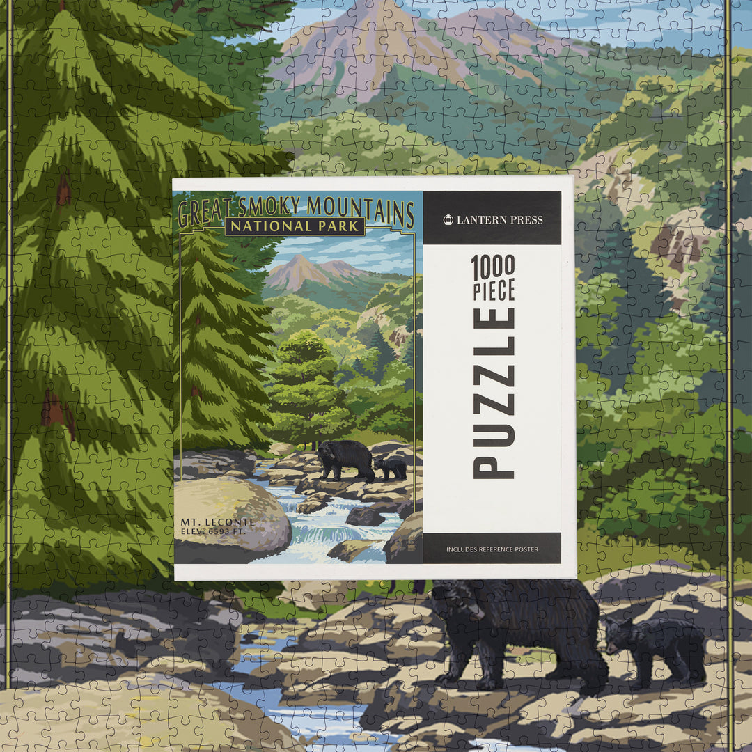 Great Smoky Mountains National Park, Tennessee, Leconte Creek and Mt. Leconte Press, Jigsaw Puzzle