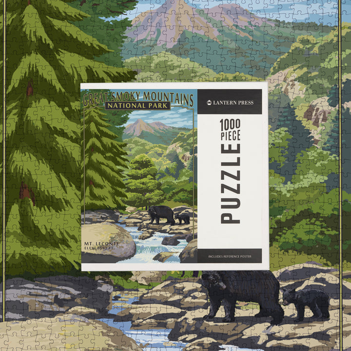 Great Smoky Mountains National Park, Tennessee, Leconte Creek and Mt. Leconte Press, Jigsaw Puzzle
