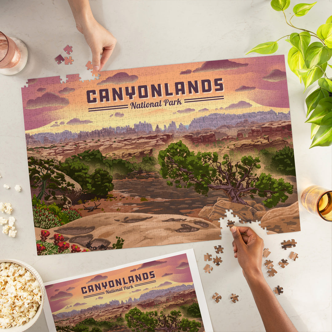 Canyonlands National Park, Utah, The Needles, Lithograph, 1000 Piece Jigsaw Puzzle