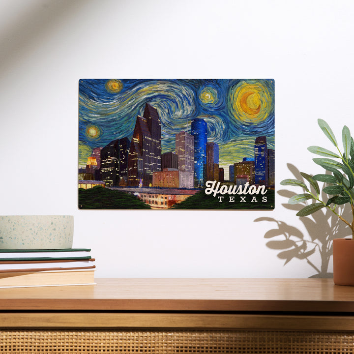 Houston, Texas, Starry Night City Series, Wood Sign and Postcards