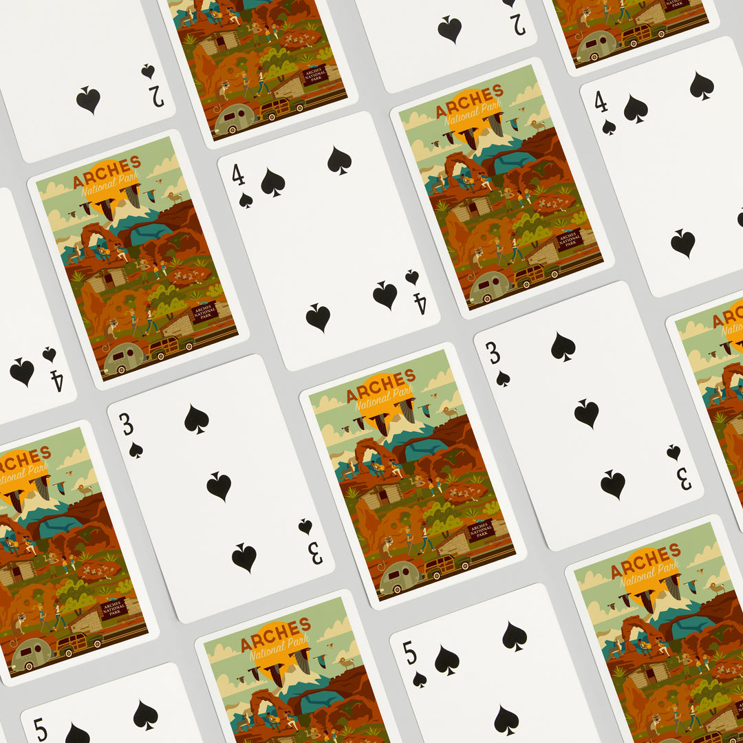 Playing Cards, Arches National Park, Utah, Geometric National Park Series, 52 Card Deck with Jokers in Box, Unique Art