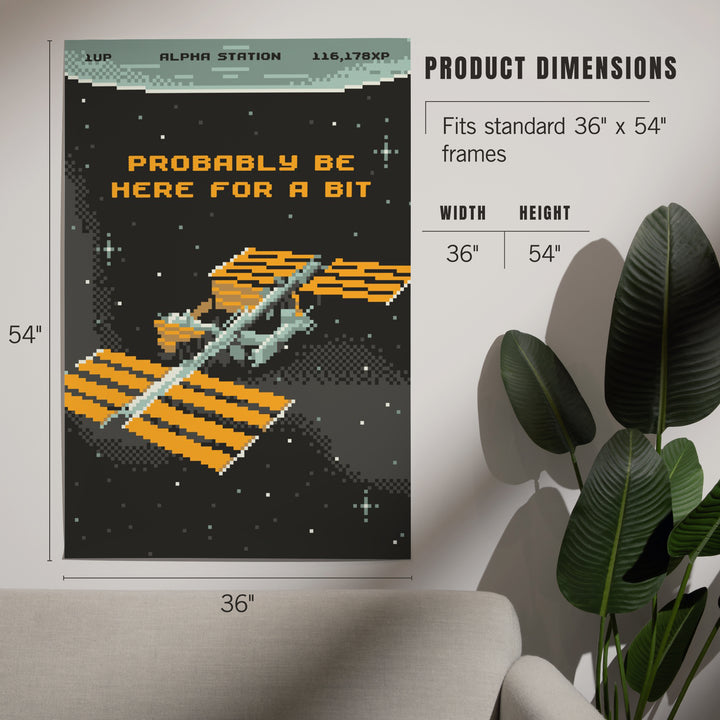 8-Bit Space Collection, International Space Station, Probably Be Here For A Bit, Art & Giclee Prints