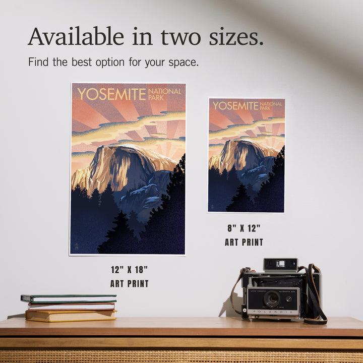 Yosemite National Park, California, Half Dome, Lithograph, Art & Giclee Prints