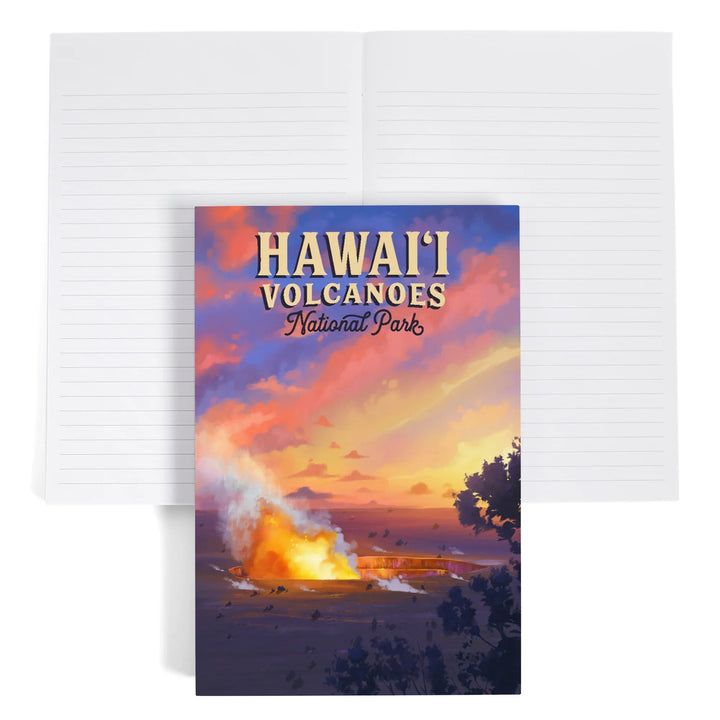 Lined 6x9 Journal, Hawai‘i Volcanoes National Park, Hawaii, Oil Painting, Lay Flat, 193 Pages, FSC paper