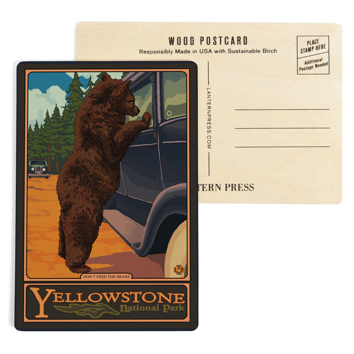 Yellowstone National Park, Wyoming, Don't Feed The Bears, Wood Sign and Postcards