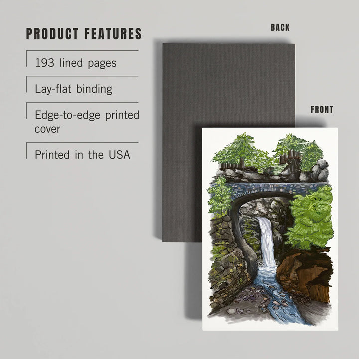 Lined 6x9 Journal, Christine Falls, Mount Rainier National Park, Illustration, Lay Flat, 193 Pages, FSC paper
