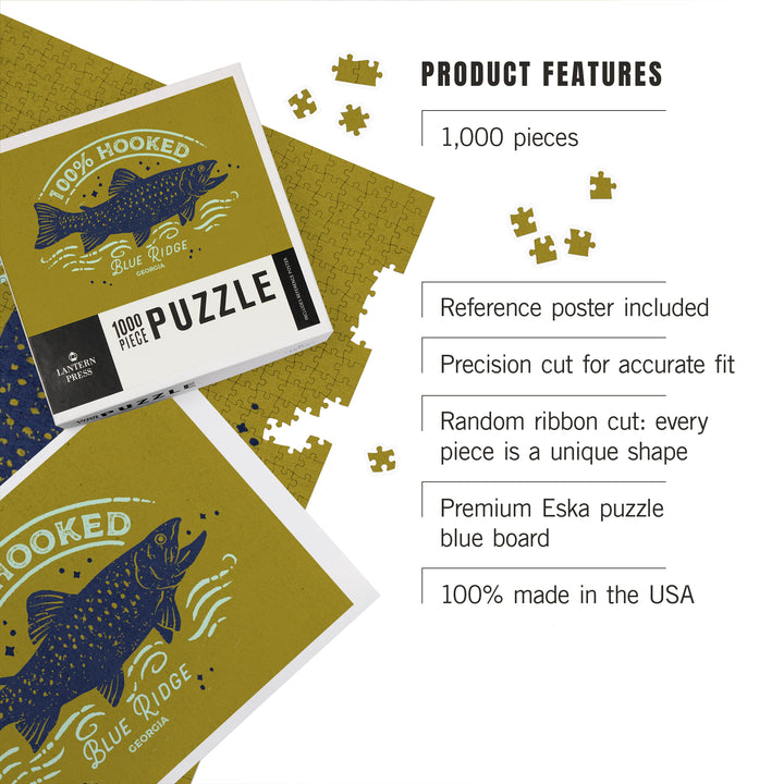 Blue Ridge, Georgia, Lake Life Series, 100 Percent Hooked, 1000 Piece Jigsaw Puzzle