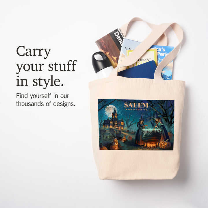 Salem, Massachusetts, Lithograph, Cemetery, Tote Bag