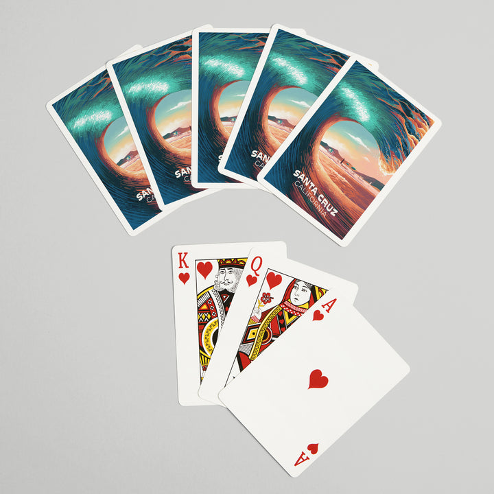 Playing Cards, Santa Cruz, California, Epic Wave, 52 Card Deck with Jokers in Box, Unique Art