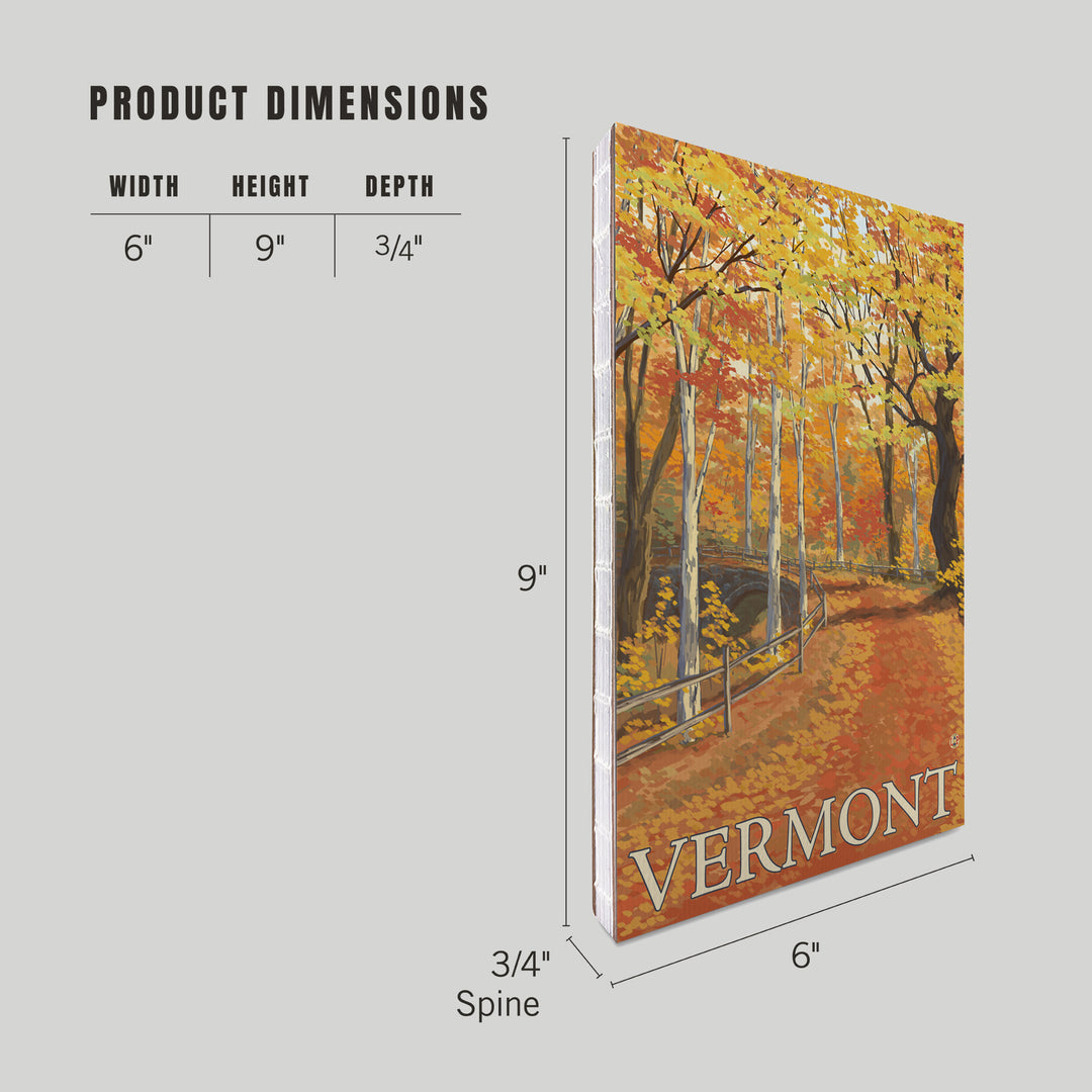 Lined 6x9 Journal, Vermont, Fall Colors Scene, Lay Flat, 193 Pages, FSC paper