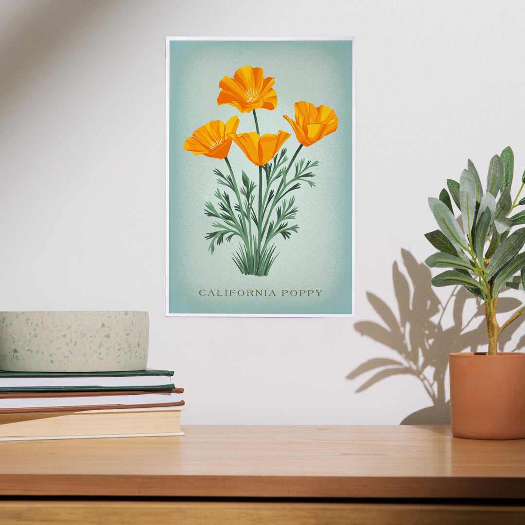Vintage Flora, California Poppy, Art & Giclee Prints