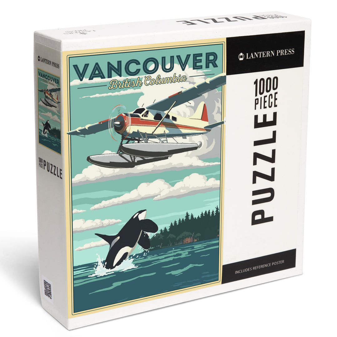 Vancouver, British Columbia, Painterly, Float Plane and Orca, Jigsaw Puzzle