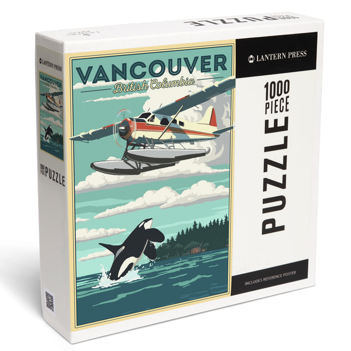 Vancouver, British Columbia, Painterly, Float Plane and Orca, Jigsaw Puzzle