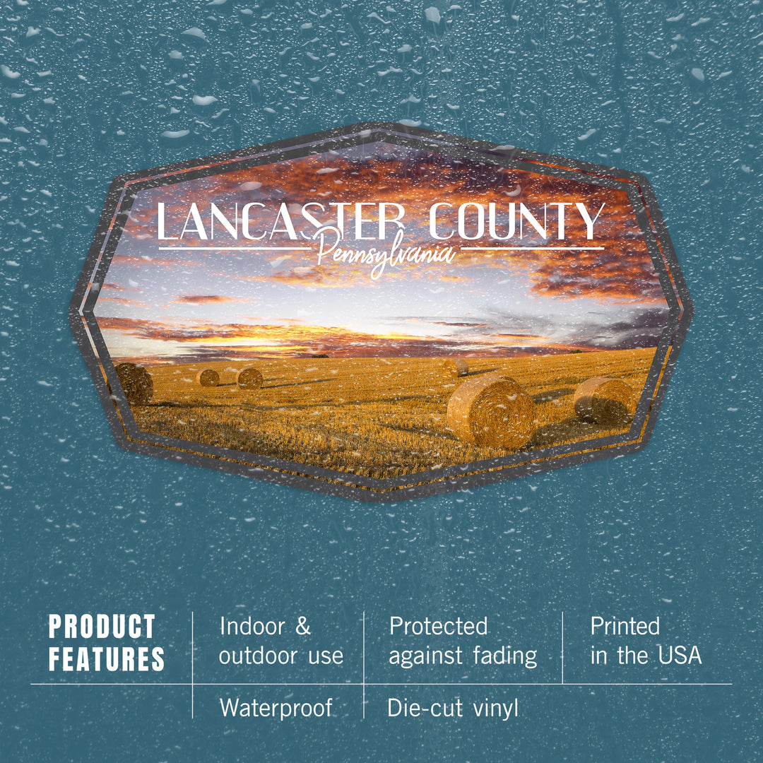 Lancaster County, Pennsylvania, Hay Rolls, Contour, Vinyl Sticker