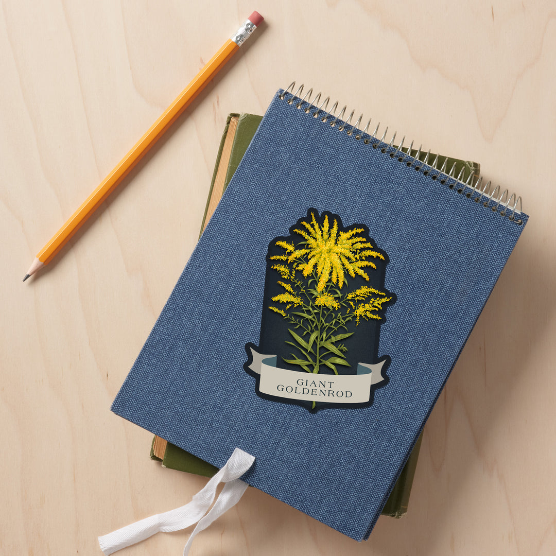 Vintage Flora Noir, Giant Goldenrod, Vinyl Sticker