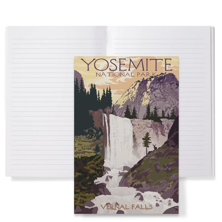 Lined 6x9 Journal, Yosemite National Park, California, Vernal Falls, Lay Flat, 193 Pages, FSC paper