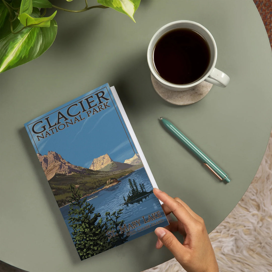 Lined 6x9 Journal, Glacier National Park, Montana, St. Mary Lake, Lay Flat, 193 Pages, FSC paper