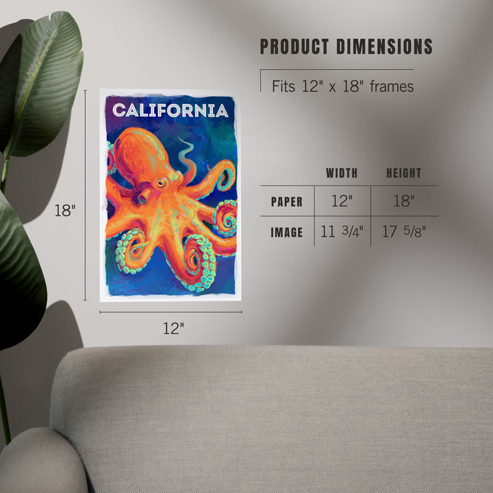 California, Vivid, Octopus, Art & Giclee Prints