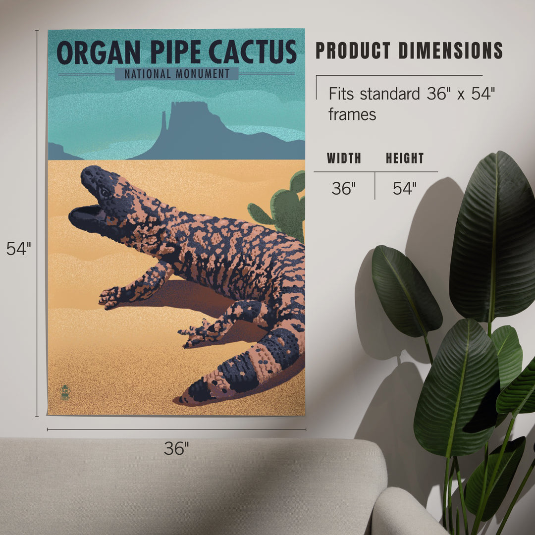 Organ Pipe Cactus National Monument, Arizona, Gila Monster, Lithograph, Art & Giclee Prints
