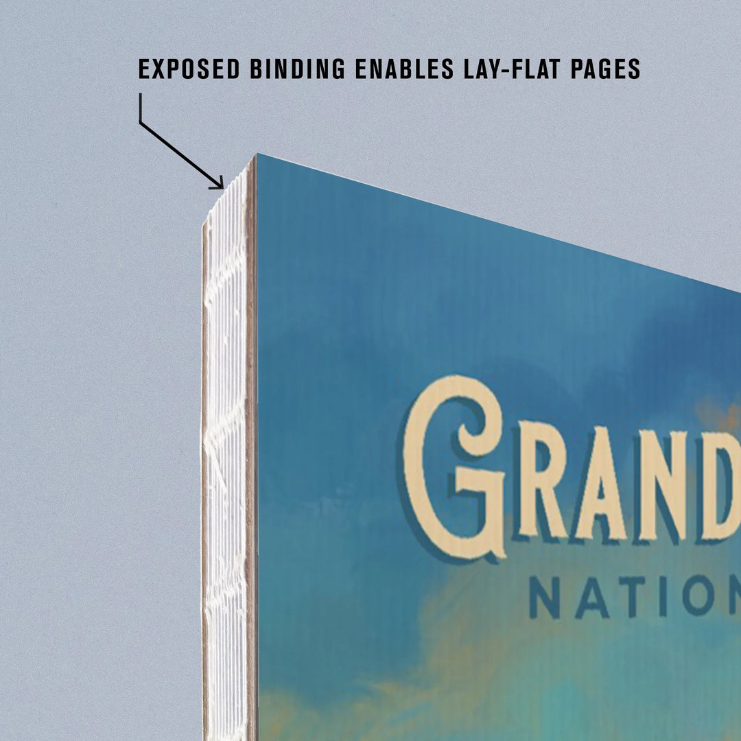 Lined 6x9 Journal, Grand Teton National Park, Wyoming, Oil Painting, Lay Flat, 193 Pages, FSC paper