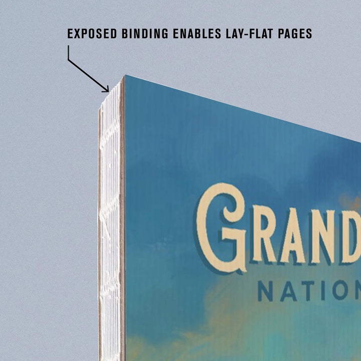 Lined 6x9 Journal, Grand Teton National Park, Wyoming, Oil Painting, Lay Flat, 193 Pages, FSC paper