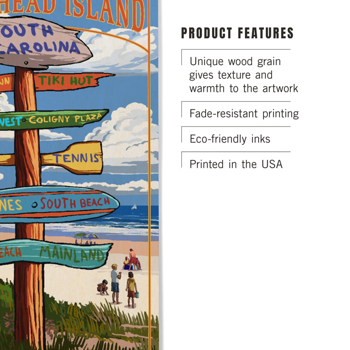 Hilton Head Island, South Carolina, Destinations Sign, Wood Sign and Postcards