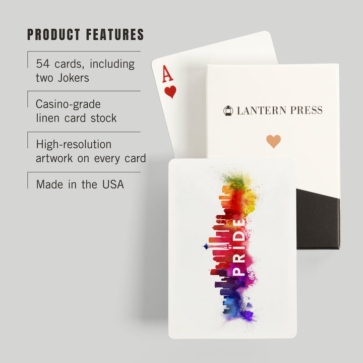 Playing Cards, Seattle, Washington, Gay Pride, Skyline Abstract, 52 Card Deck with Jokers in Box, Unique Art