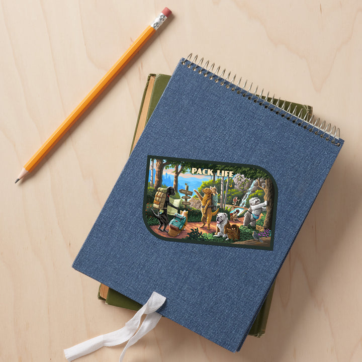 Pack Life – Hiking Dogs Camping Adventure, Vinyl Sticker