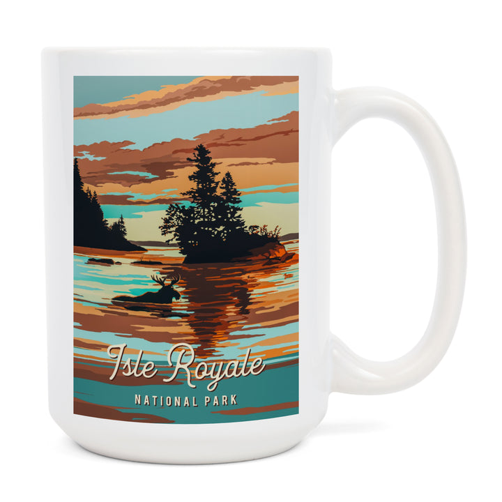 Isle Royale National Park, Michigan, Painterly National Park Series, Ceramic Mug