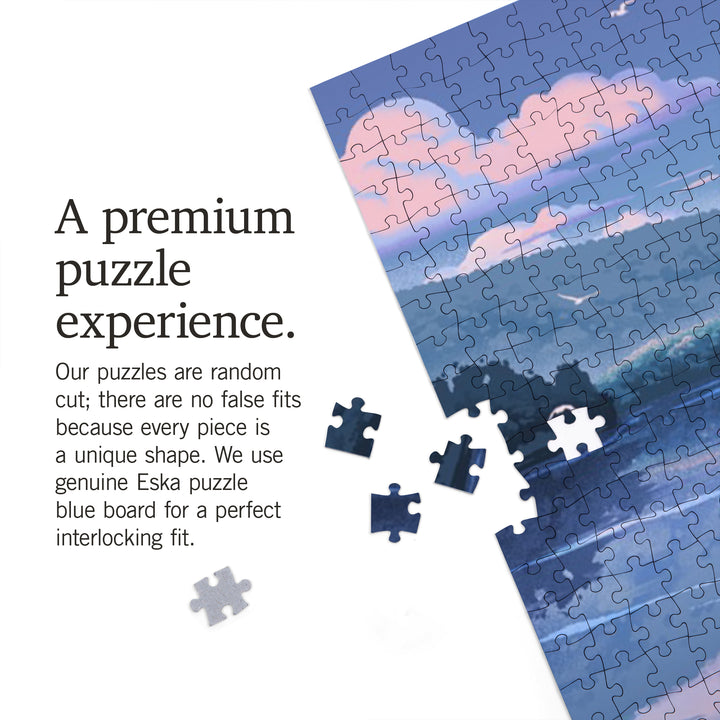 Smith Mountain Lake, Virginia, Lithograph, Kayak on Smith Mountain Lake, 1000 Piece Jigsaw Puzzle