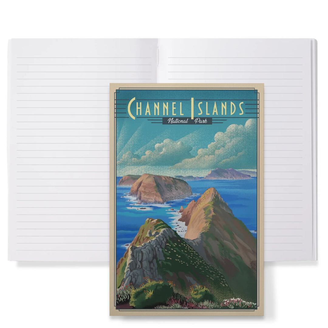 Lined 6x9 Journal, Channel Islands National Park, California, Lithograph National Park Series, Lay Flat, 193 Pages, FSC paper