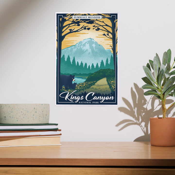 Kings Canyon National Park, California, Lithograph National Park Series, Zumwalt Meadow, Art & Giclee Prints