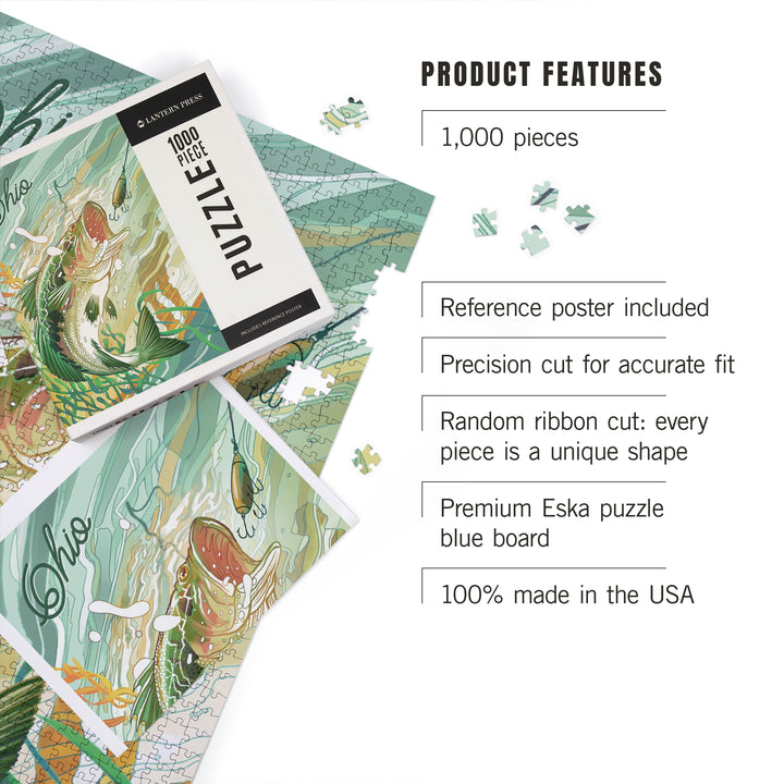 Ohio, Fish All Day, Bass, 1000 Piece Jigsaw Puzzle