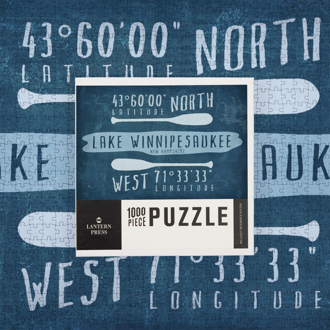 Lake Winnipesaukee, New Hampshire, Lake Essentials, Latitude and Longitude, Jigsaw Puzzle